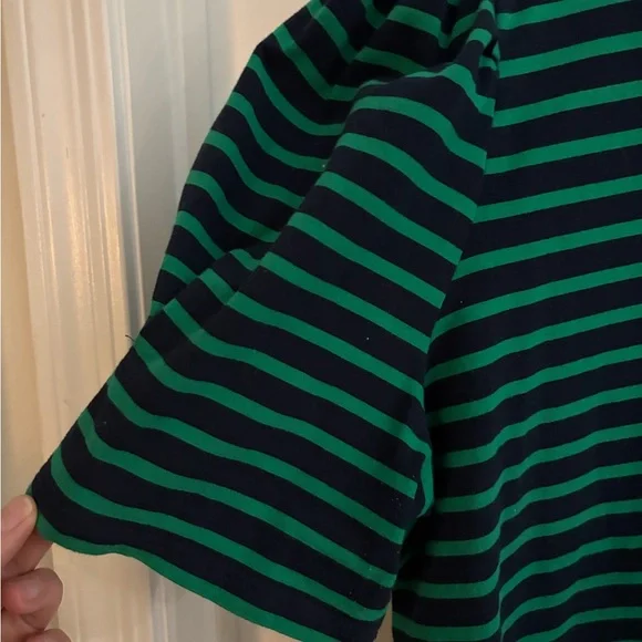 Green and Navy Striped Top 2X - Picture 2 of 4